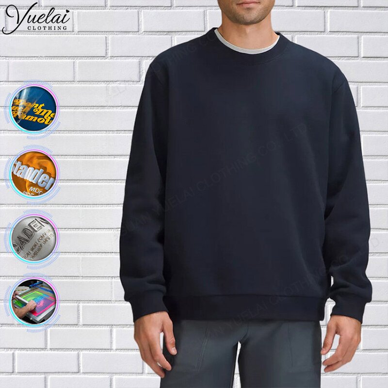 Crewneck Sweatshirt Factory - OEM/ODM Custom Oversize Cotton Embroidered Crewneck Sweatshirt for Men Fashion Vendor