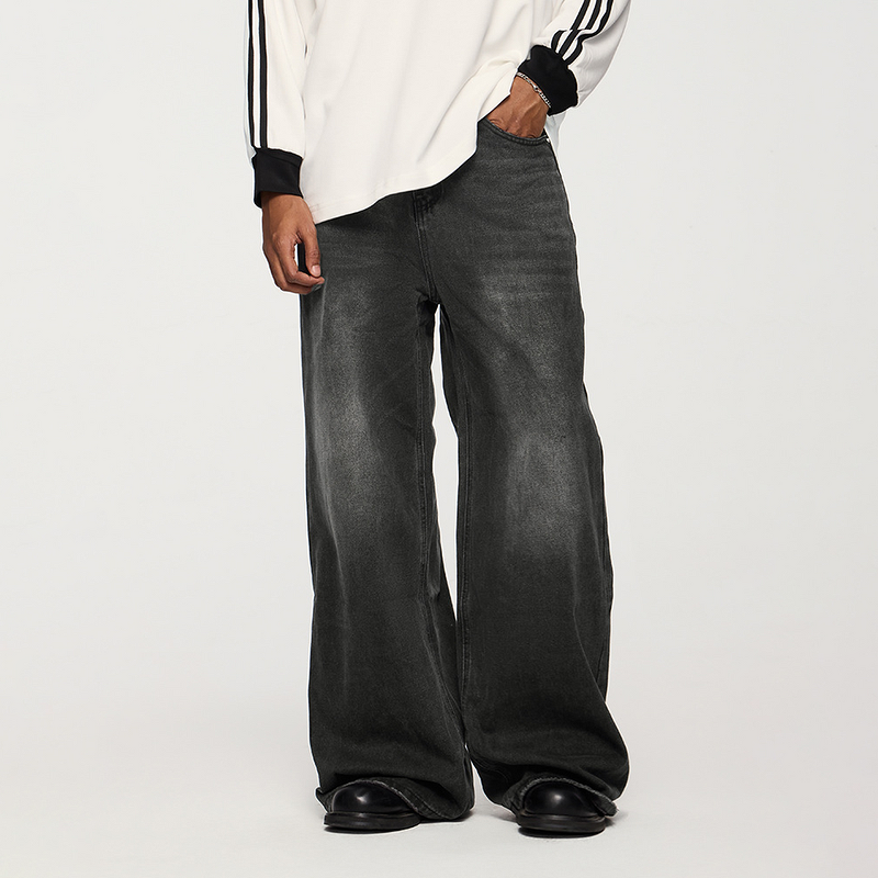 Men's Jeans Factory - OEM/ODM Custom 2025 New Men's Jeans Wholesale Custom Washed Baggy Jeans Cleanfit Straight-leg