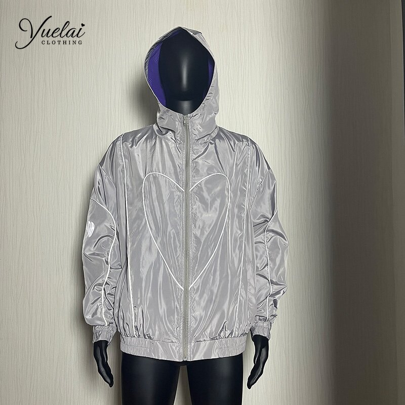 Sportwear Streetwear Casual Sweatsuit Factory - OEM/ODM Custom Oversize Sportwear Streetwear Casual Sweatsuit Reflective Windbreaker