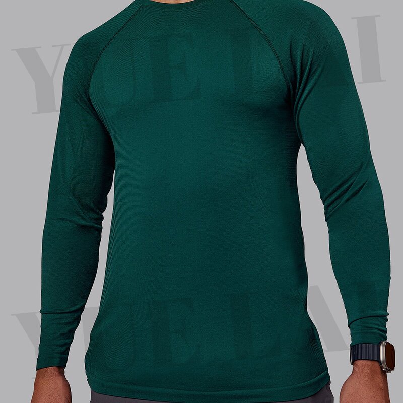 Men's Sports T-Shirt Manufacturer - OEM/ODM Custom Logo 100%Polyester Men's Fitness Long Sleeve Sports T-Shirt Activewear