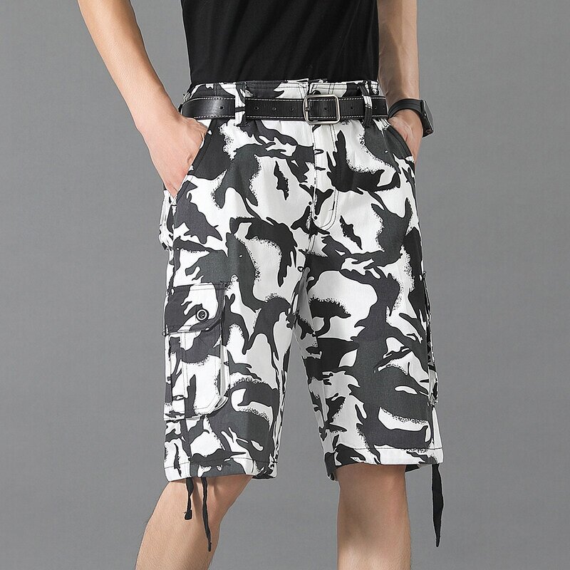 Cargo Shorts Factory - OEM/ODM Custom Wholesale Men's Loose Cropped Camo Cargo Shorts Summer