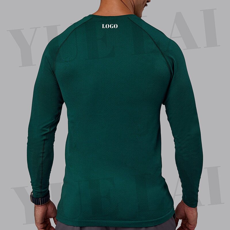 Men's Sports T-Shirt Manufacturer - OEM/ODM Custom Logo 100%Polyester Men's Fitness Long Sleeve Sports T-Shirt Activewear