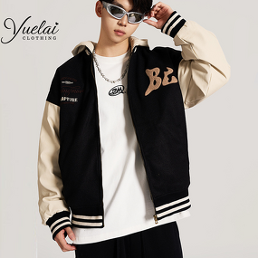 Men's Baseball Jacket Factory - OEM/ODM Custom 2025 New Arrival Men's Trendy Japanese Baseball Uniform Hooded Retro
