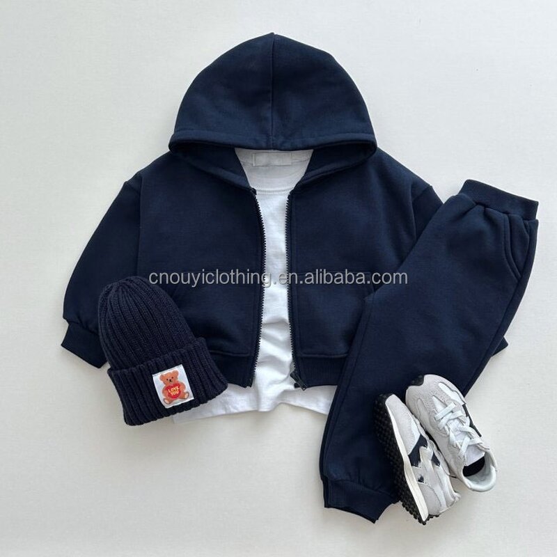 Boys Clothes Sweat Suits Manufacturer - OEM/ODM Custom Boys Clothes Girls Blank Sweat Suits Hoodies Pants Sets Size 3-14