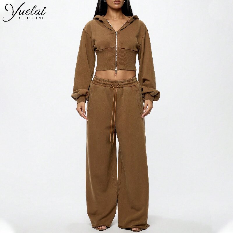 Crop Jacket Hoodie Manufacturer - OEM/ODM Custom Wholesale Logo Autumn Plain Blank Long Sleeve Crop Jacket Hoodie