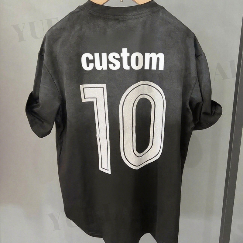 Men's T-Shirts Factory - OEM/ODM Custom Logo 100%Cotton Men's T-shirt Washed Sun Faded Silk Screen Print Streetwear