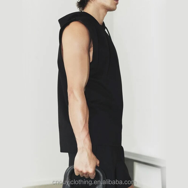 Gym Tank Top Manufacturer - OEM/ODM Custom Men Gym Tank Top Sports Clothes Fitness Sleeveless Hooded Tank Tops