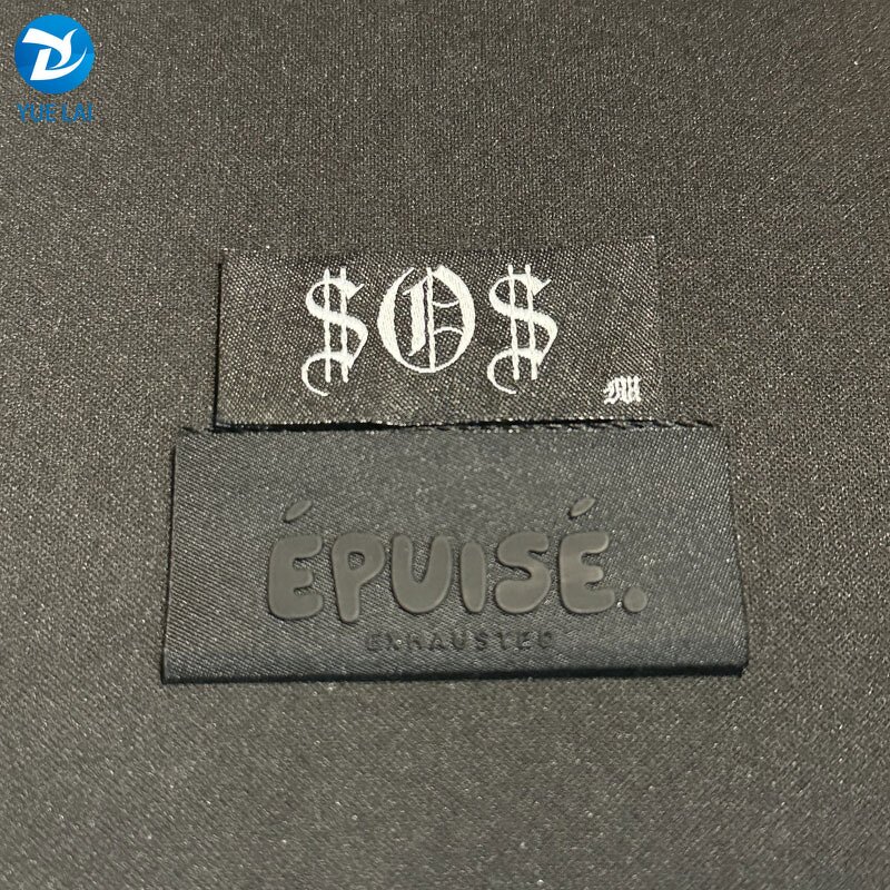 Silicon Woven Label Manufacturer - OEM/ODM Custom Clothing Logo Manufacturer 3D Silicone Embossed Woven Label for Hang Tag