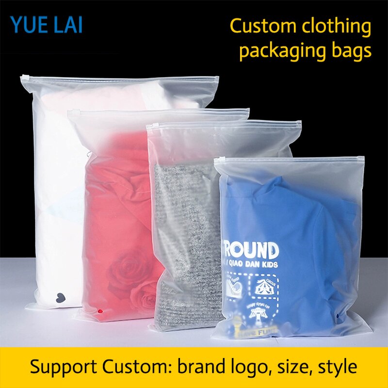 Plastic Packing Bags Factory - OEM/ODM Custom Logo Print Clothes Plastic Packing Bags Resealable Ziplock Bags Glossy