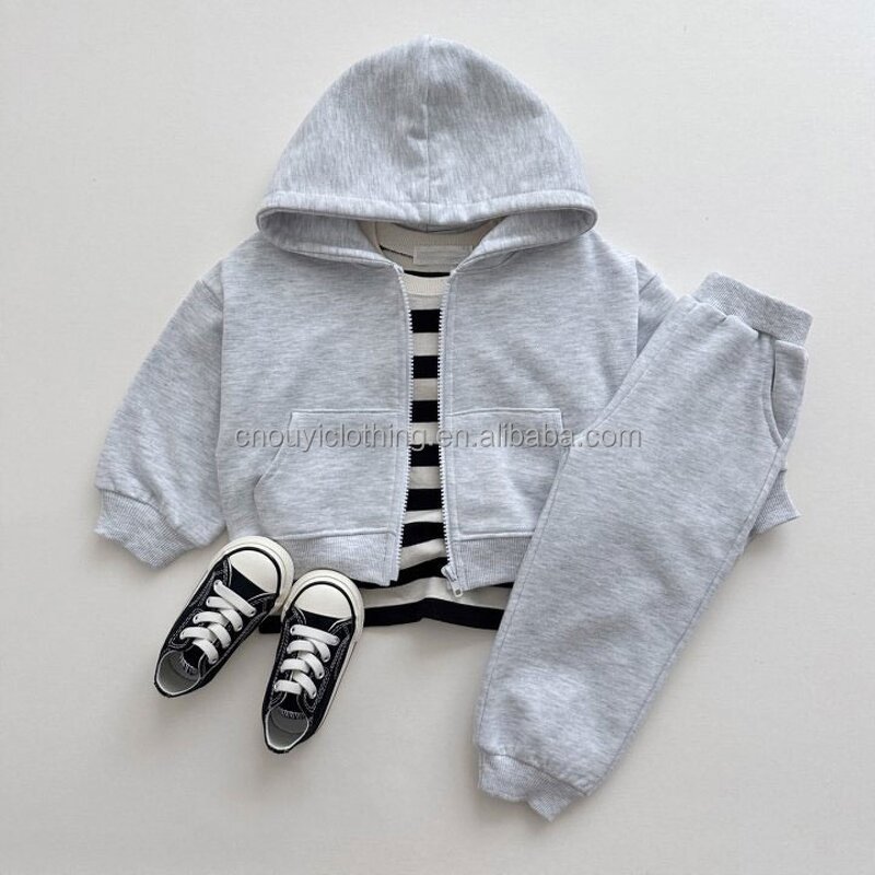 Boys Clothes Sweat Suits Manufacturer - OEM/ODM Custom Boys Clothes Girls Blank Sweat Suits Hoodies Pants Sets Size 3-14