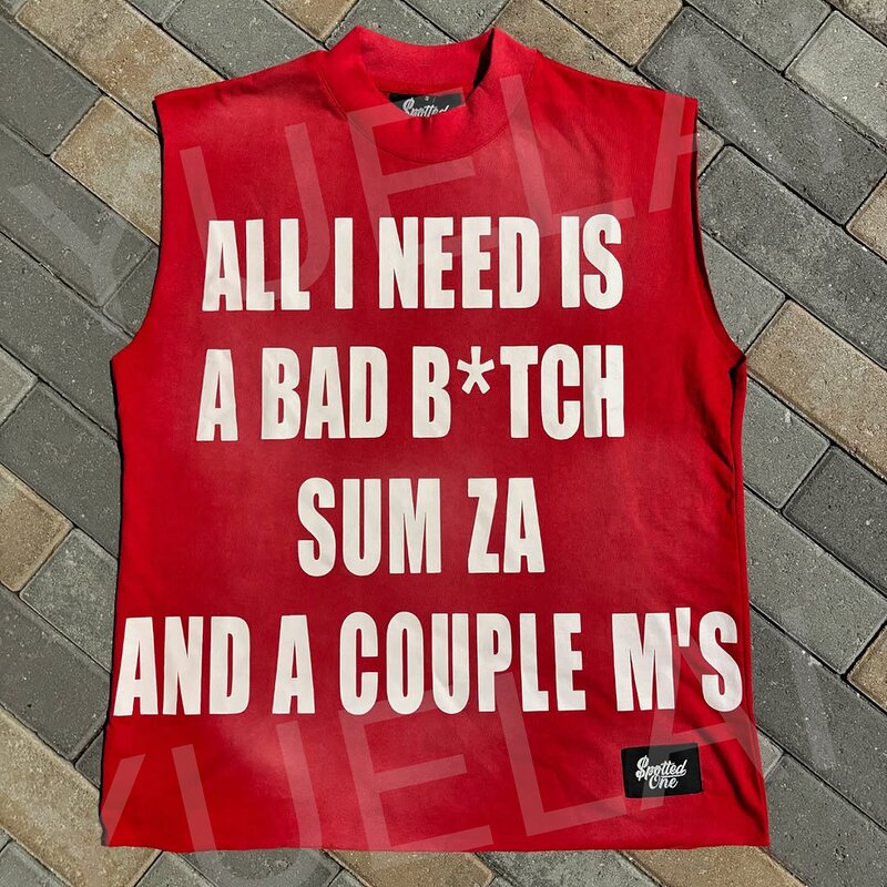 Cotton Vest Manufacturer - OEM/ODM Custom Logo High Quality Cotton Vest Silk Screen Printing Oversized Unisex Washed