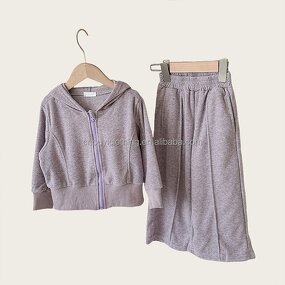 Girls Clothing Sets Manufacturer - OEM/ODM Custom Hi-Q 100% Cotton Girls Clothing Sets Anti-Shrink Long Sleeve Hoodie Pants