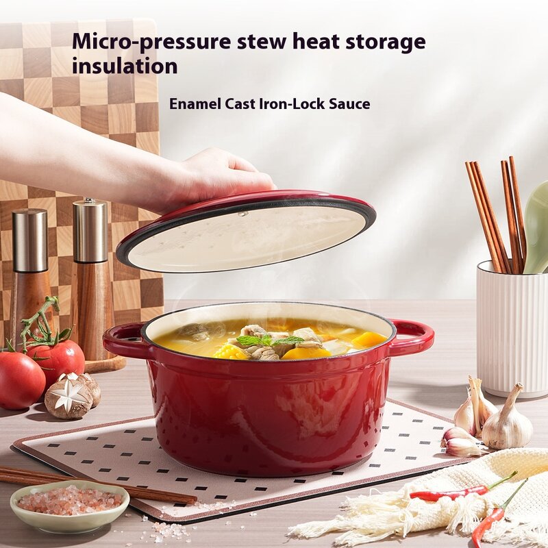 Cast Iron Enamel Dutch Oven Manufacturer - OEM/ODM Custom High-quality 4-piece Set of Cast Iron Enamel Dutch Oven Soup Pots