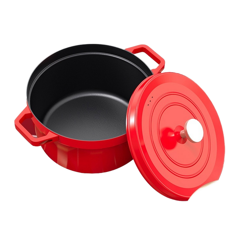 Soup Stew Pot Manufacturer - OEM/ODM Custom Direct Supply Red Soup Stew Pot Double Handle Binaural Non-Stick Enamel Classic