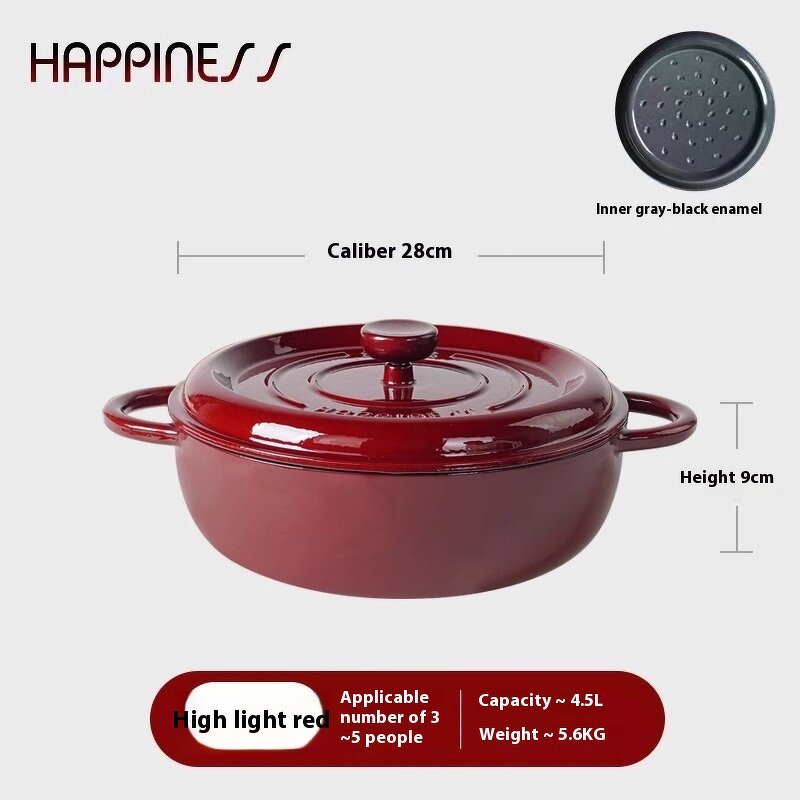 Cast Iron Stew Pot Set Factory - OEM/ODM Custom 28cm Classic Multi-Functional Cast Iron Stew Pot Set Large Capacity