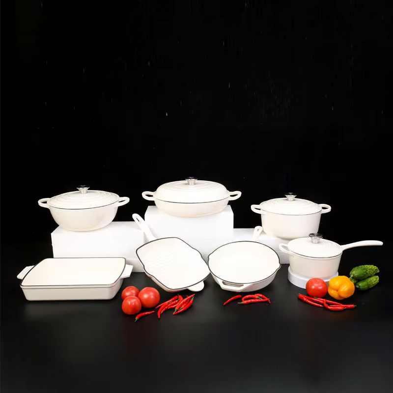 Enamel Cast Iron Cookware Set Factory - OEM/ODM Custom 7-piece Sustainable Enamel Cast Iron Cookware Set Dutch Oven