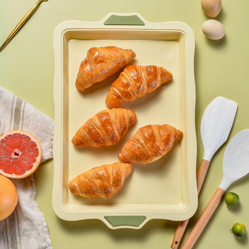 Silicone Bakeware Mould Factory - OEM/ODM Custom Food Safe Nonstick Silicone Kitchen Bakeware Mould Square Rectangle Pan