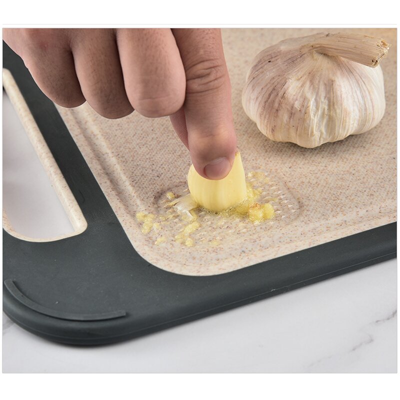 Double Sided Chopping Board Manufacturer - OEM/ODM Custom Kitchen Accessories Double Sided Wheat Straw Plastic Chopping Board