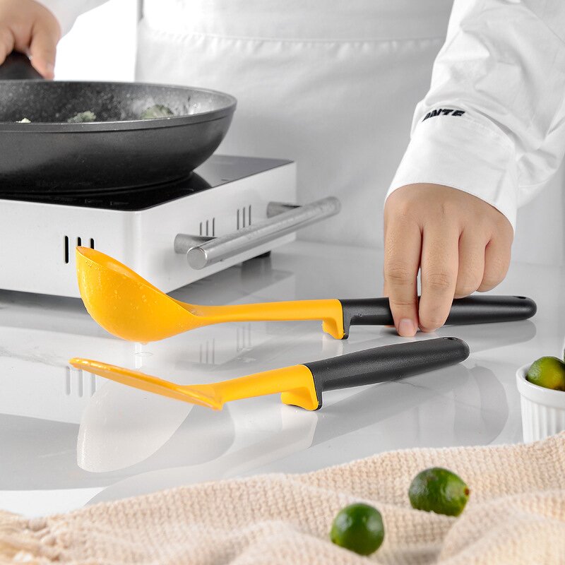 Kitchen Gadget Utensil Set Factory - OEM/ODM Custom Food Safe BPA Free Heat Resistant Yellow Spatula Turner Set