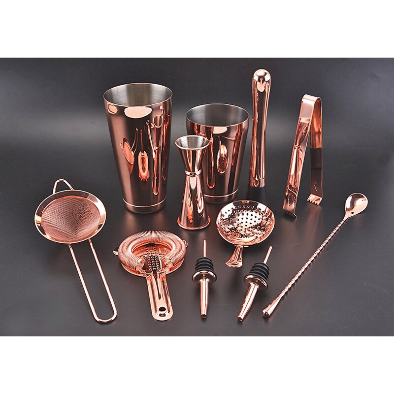Cocktail Shaker Set Manufacturer - OEM/ODM Custom Cocktail Shaker Set Bartender Kit Boston Shaker Bar Tools Set