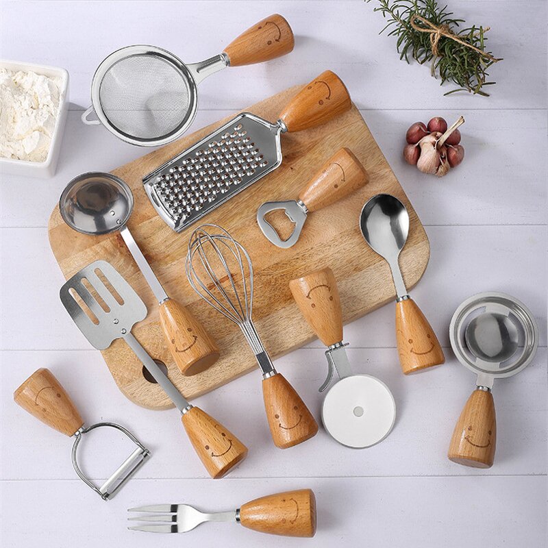 Kitchenware Utensils Set Factory - OEM/ODM Custom Kitchenware Home Kitchen Tools Stainless Steel Customized Logo Sets