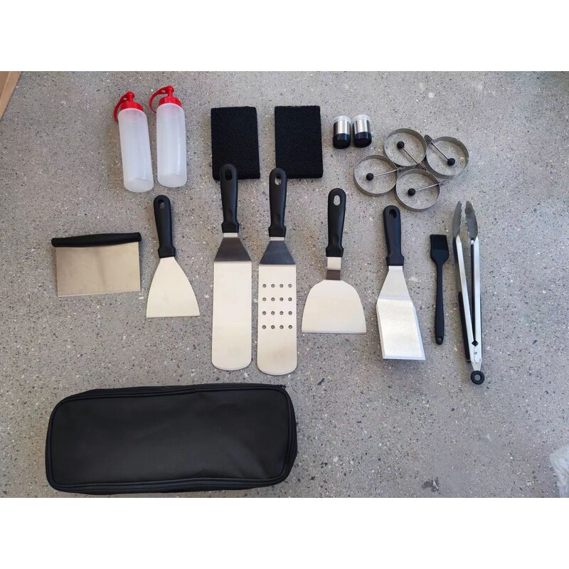 BBQ Grill Spatula Set Manufacturer - OEM/ODM Custom Home Kitchen Gadgets Camping Outdoor BBQ Grill Spatula Flat Top Kit Set