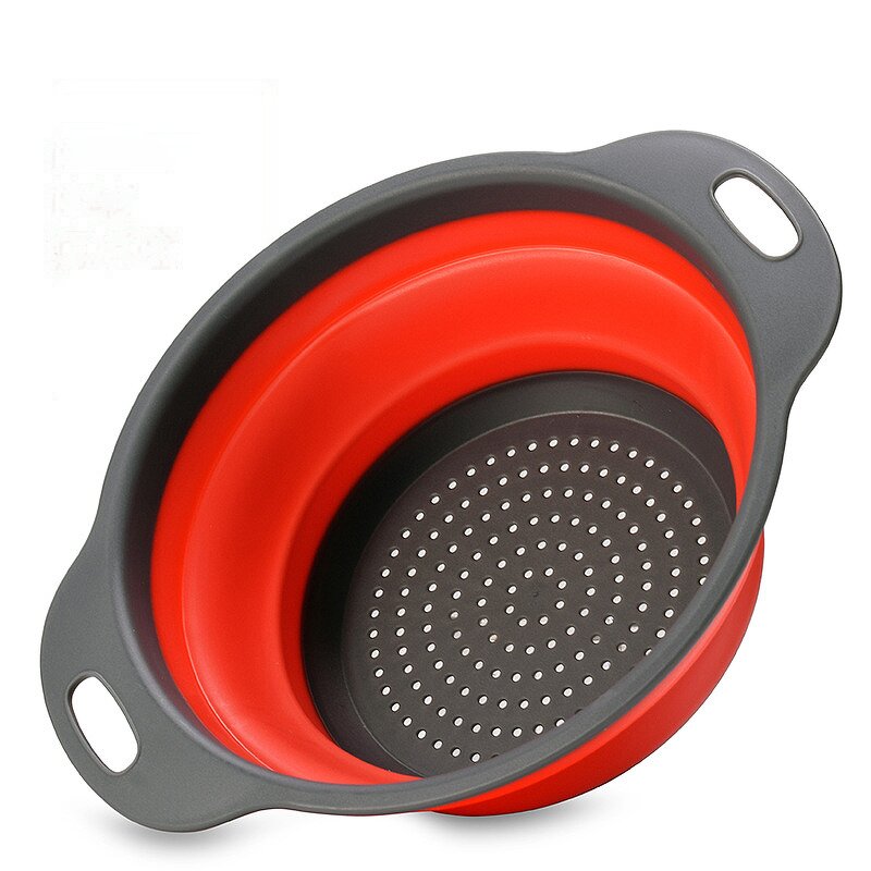 Collapsible Drain Basket Manufacturer - OEM/ODM Custom Collapsible Round Vegetable Fruit Pasta Drain Basket Silicone