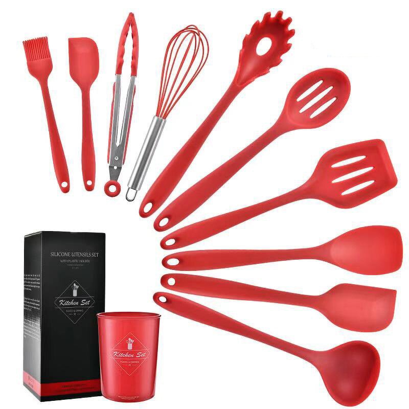 Silicone Utensil Set Manufacturer - OEM/ODM Custom Hot Selling Kitchen Accessories 11pcs Silicone Utensil Set