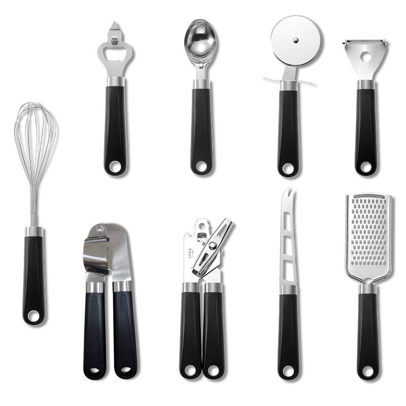 Stainless Steel Kitchen Gadgets Set Factory - OEM/ODM Custom 9pcs Stainless Steel Customized Logo Green Kitchen Gadgets Set