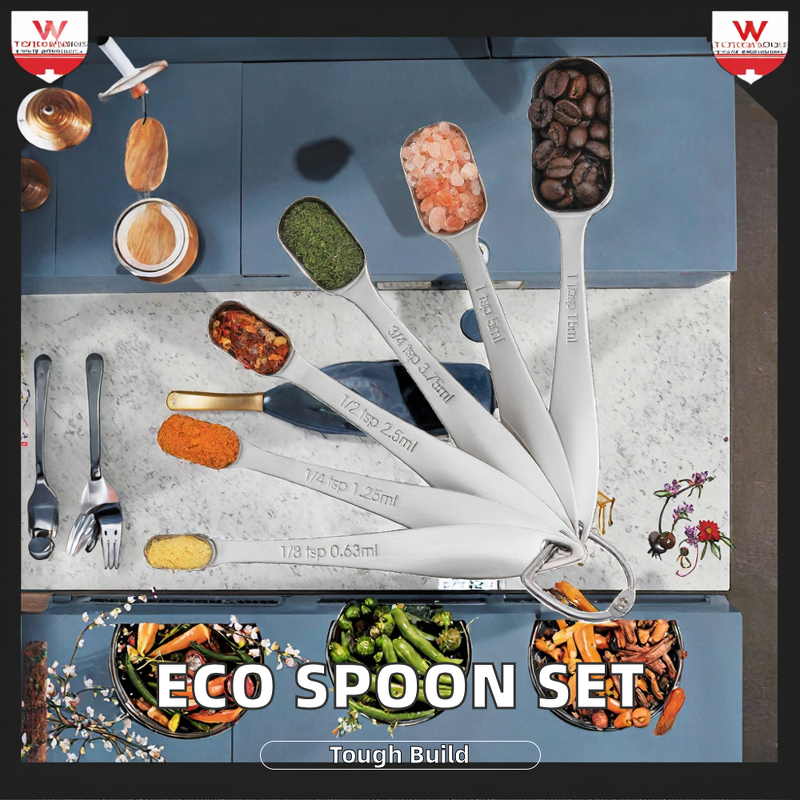 Measuring Spoons Factory - OEM/ODM Custom Heavy Duty Stainless Steel Measuring Spoons Eco-Friendly Slim Handles