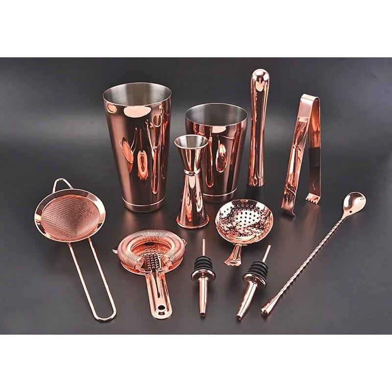 Bar Accessories Set Factory - OEM/ODM Custom 11Pcs Set Stainless Steel 304 Bar Accessories Drink Mixer Bartender Kit