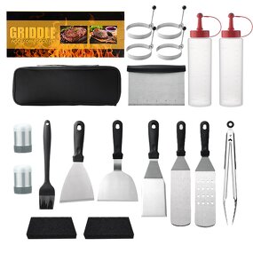 BBQ Grill Spatula Set Manufacturer - OEM/ODM Custom Home Kitchen Gadgets Camping Outdoor BBQ Grill Spatula Flat Top Kit Set