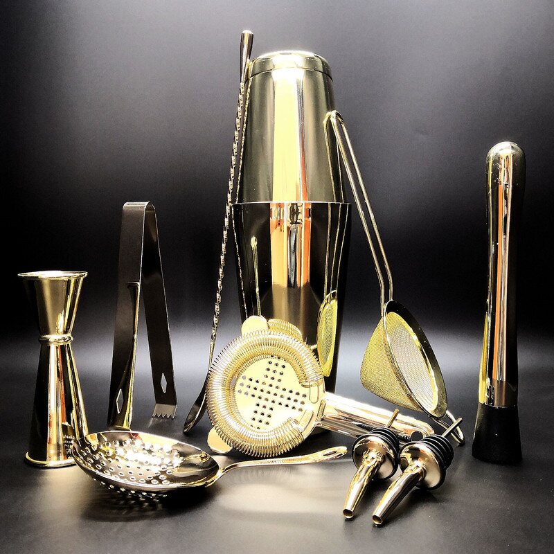Bar Accessories Set Factory - OEM/ODM Custom 11Pcs Set Stainless Steel 304 Bar Accessories Drink Mixer Bartender Kit