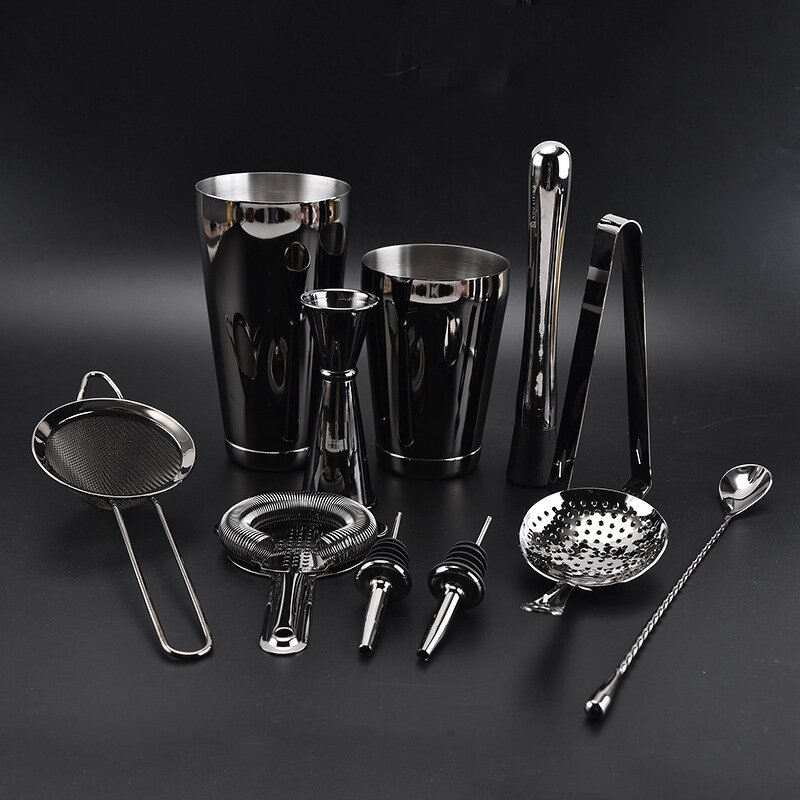 Bar Accessories Set Factory - OEM/ODM Custom 11Pcs Set Stainless Steel 304 Bar Accessories Drink Mixer Bartender Kit