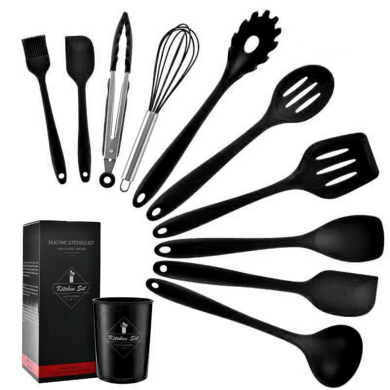 Silicone Utensil Set Manufacturer - OEM/ODM Custom Hot Selling Kitchen Accessories 11pcs Silicone Utensil Set
