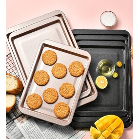Carbon Steel Bakeware Pan Tray Manufacturer - OEM/ODM Custom Carbon Steel Nonstick Champagne Gold Black Bakeware Pan Tray