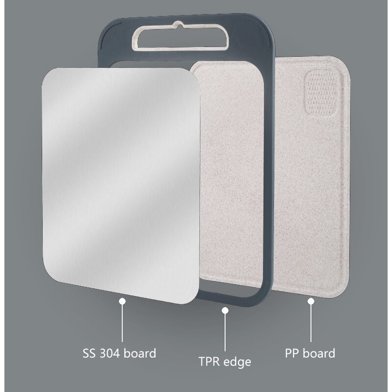 Double Sided Chopping Board Manufacturer - OEM/ODM Custom Kitchen Accessories Double Sided Wheat Straw Plastic Chopping Board
