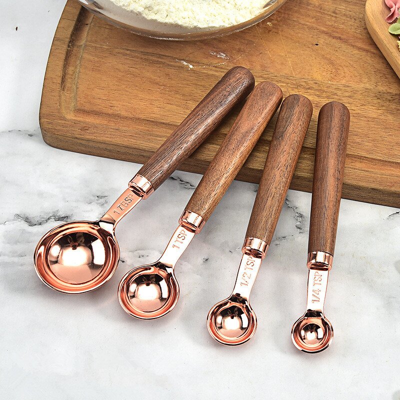 Measuring Cups and Spoons Set Manufacturer - OEM/ODM Custom Stainless Steel 8 Pcs Luxury Kitchen Gadgets Measuring Cups Set