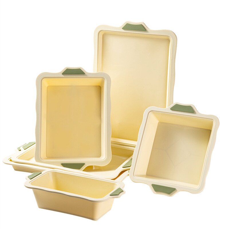 Silicone Bakeware Mould Factory - OEM/ODM Custom Food Safe Nonstick Silicone Kitchen Bakeware Mould Square Rectangle Pan