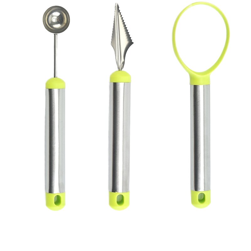 Stainless Steel Kitchen Accessories Manufacturer - OEM/ODM Custom 3 Pieces Stainless Steel Fruit Decoration Melon Ball Scoop