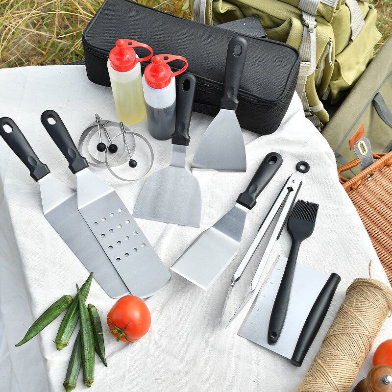BBQ Grill Spatula Set Manufacturer - OEM/ODM Custom Home Kitchen Gadgets Camping Outdoor BBQ Grill Spatula Flat Top Kit Set