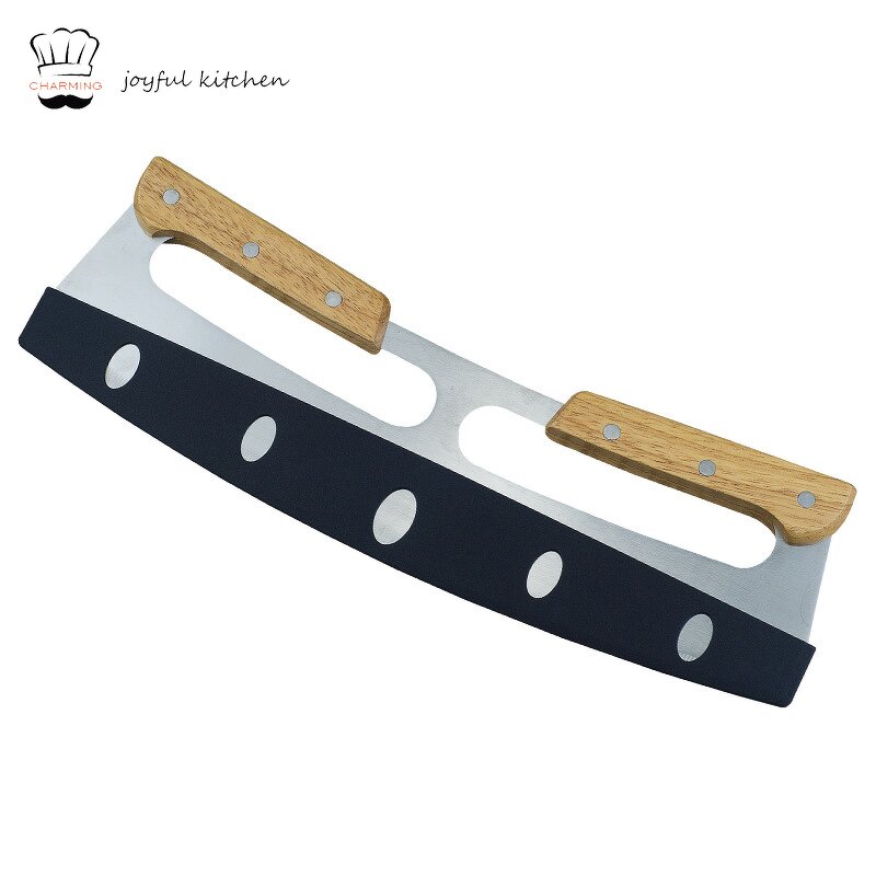 Wooden Handle Pizza Cutter Factory - OEM/ODM Custom Hot Sell Wooden Handle Rock Cutter Stainless Steel Pizza Cutter