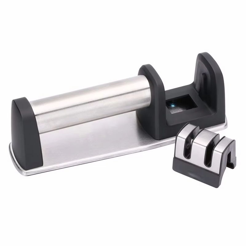 Knife Sharpener Factory - OEM/ODM Custom Kitchen Accessories 2 Stage Stainless Steel Black Knife Sharpener