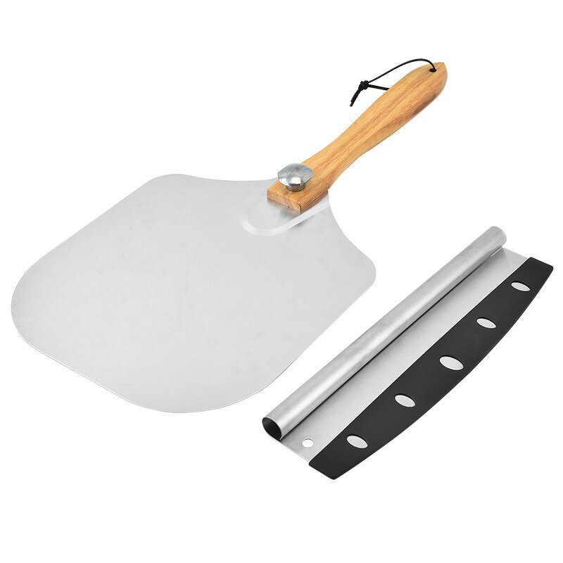 Pizza Peel Set Factory - OEM/ODM Custom 12x14 Aluminum Pizza Peel Set Shovel Paddle Cutter Slicer Spatula Logo
