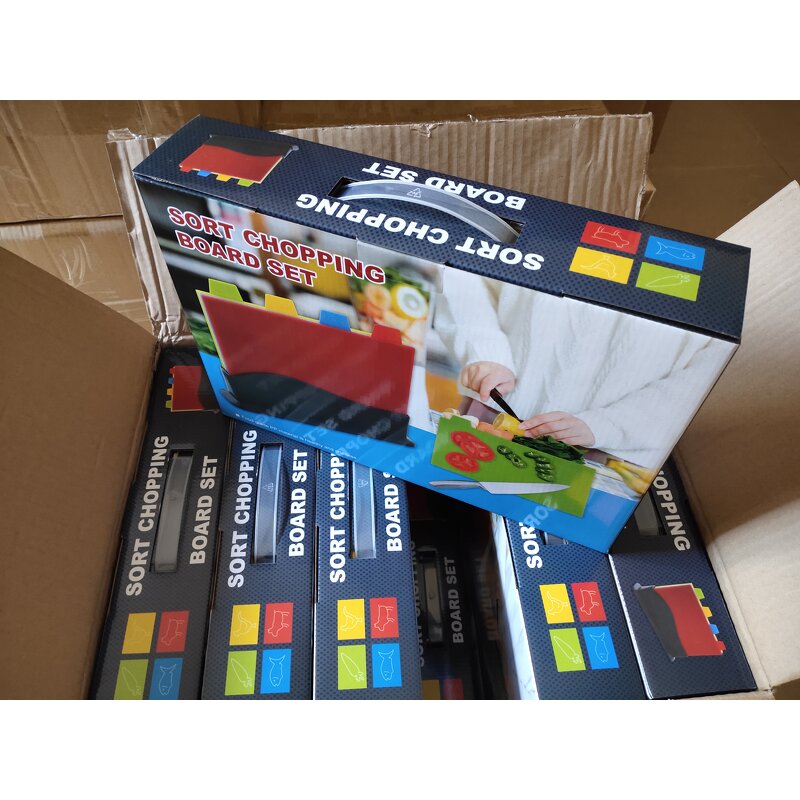 Plastic Chopping Board Set Factory - OEM/ODM Custom Home Kitchen Gadgets 4pcs Plastic Index Color Coded Chopping Board Set