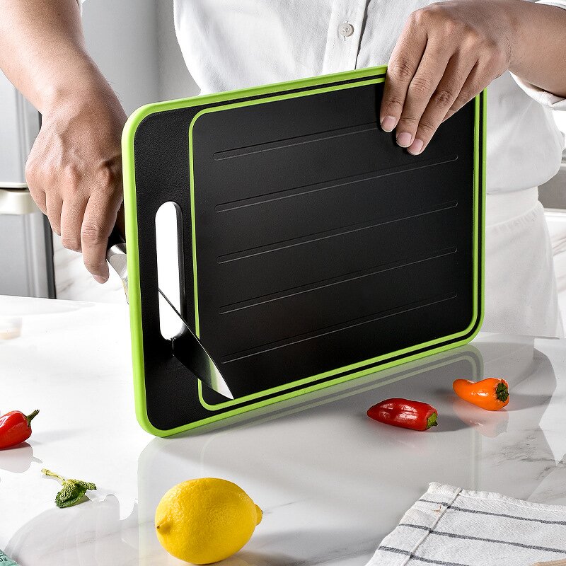 Plastic Cutting Board Factory - OEM/ODM Custom Kitchen Accessories Plastic Cutting Board Non-Slip with Knife Sharpener
