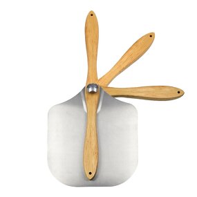 Durable Aluminum Pizza Peel Factory - OEM/ODM Custom Durable Aluminum Pizza Peel Shovel Foldable Wooden Handle 12x14 Inch