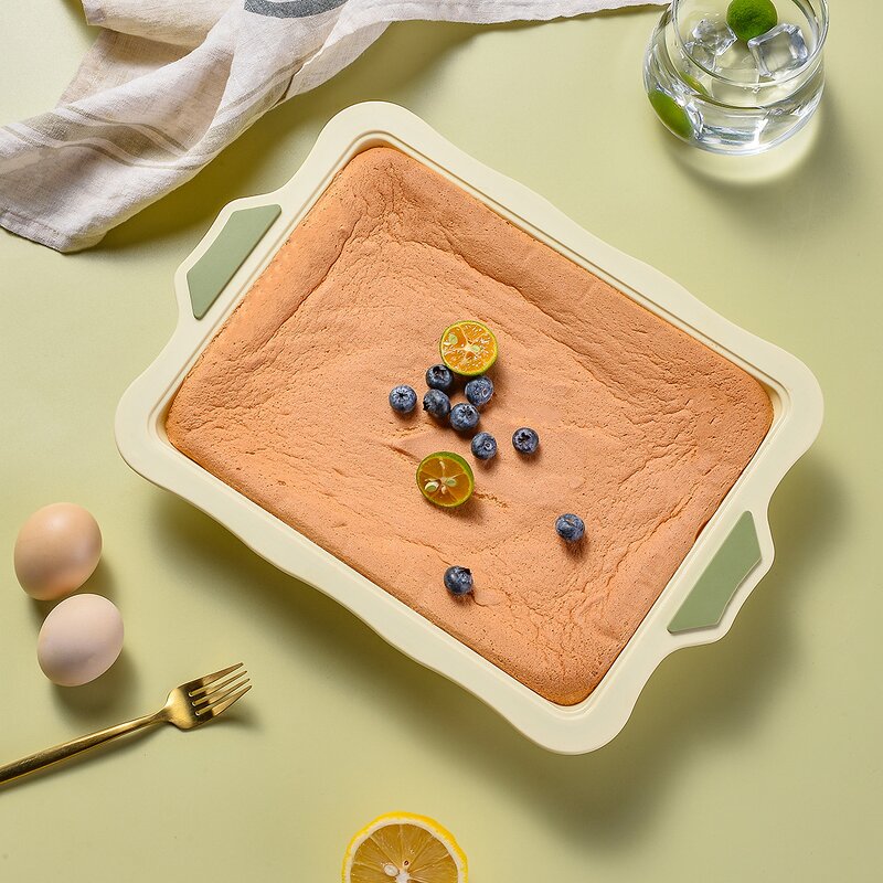 Silicone Bakeware Mould Factory - OEM/ODM Custom Food Safe Nonstick Silicone Kitchen Bakeware Mould Square Rectangle Pan