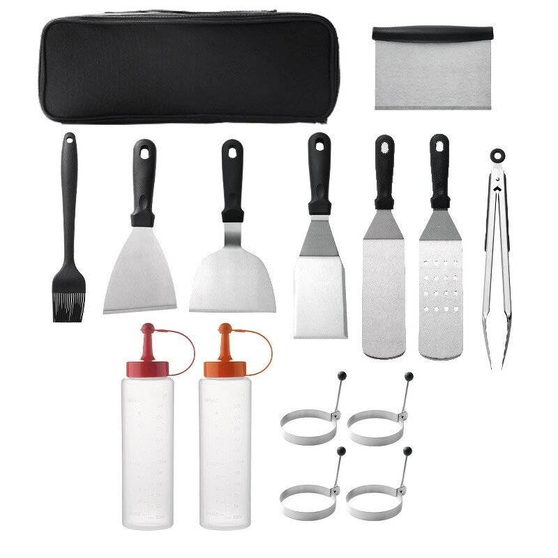 Stainless Steel BBQ Tools Set Manufacturer - OEM/ODM Custom Hot Selling 18 Pcs High Quality Stainless Steel BBQ Tools Set