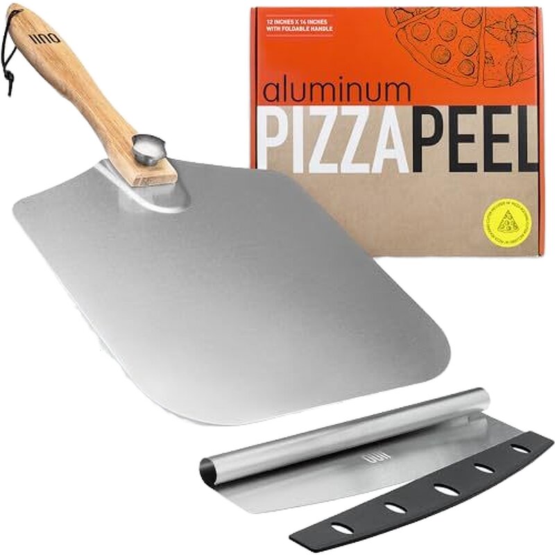 Aluminum Pizza Peel Manufacturer - OEM/ODM Custom Premium Aluminum Pizza Peel Turning Paddle with Wooden Handle